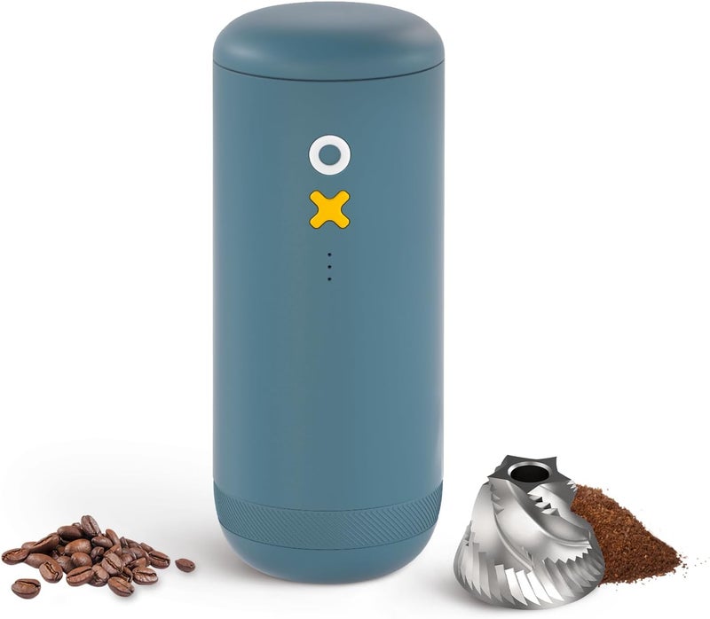 NUTTII Burr Coffee Grinder – Electric, Portable, Small, Quiet Adjustable Mini Conical Burr Coffee Bean Mill, 20 Grind Settings for Espresso, Pour-Over, French Press Moka,for Home Use (Navy Blue) - Image 1